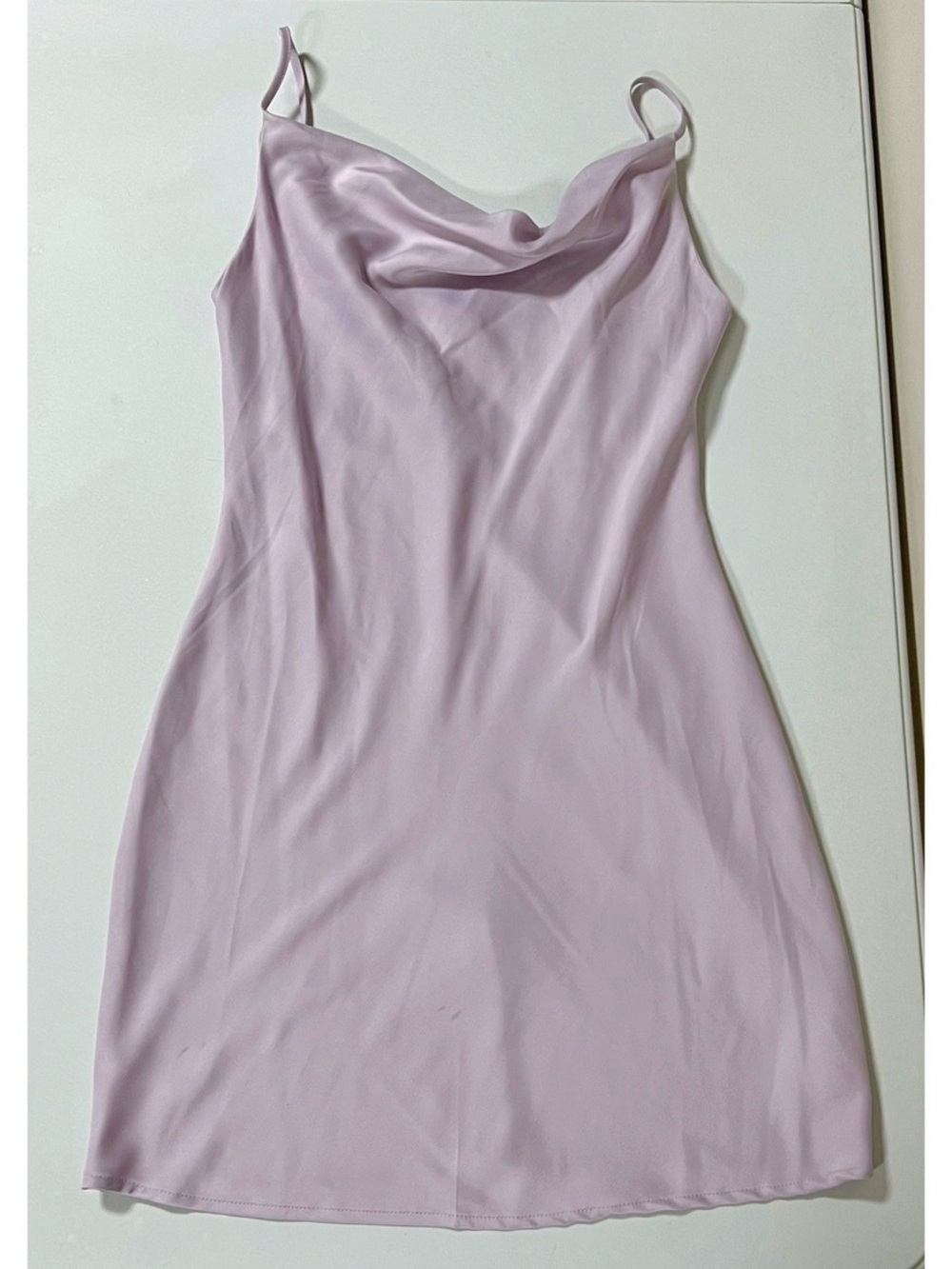 Urban Outfitters Purple Lavender Satin Cowl-Neck Spaghetti Strap Dress Size S 💜✨